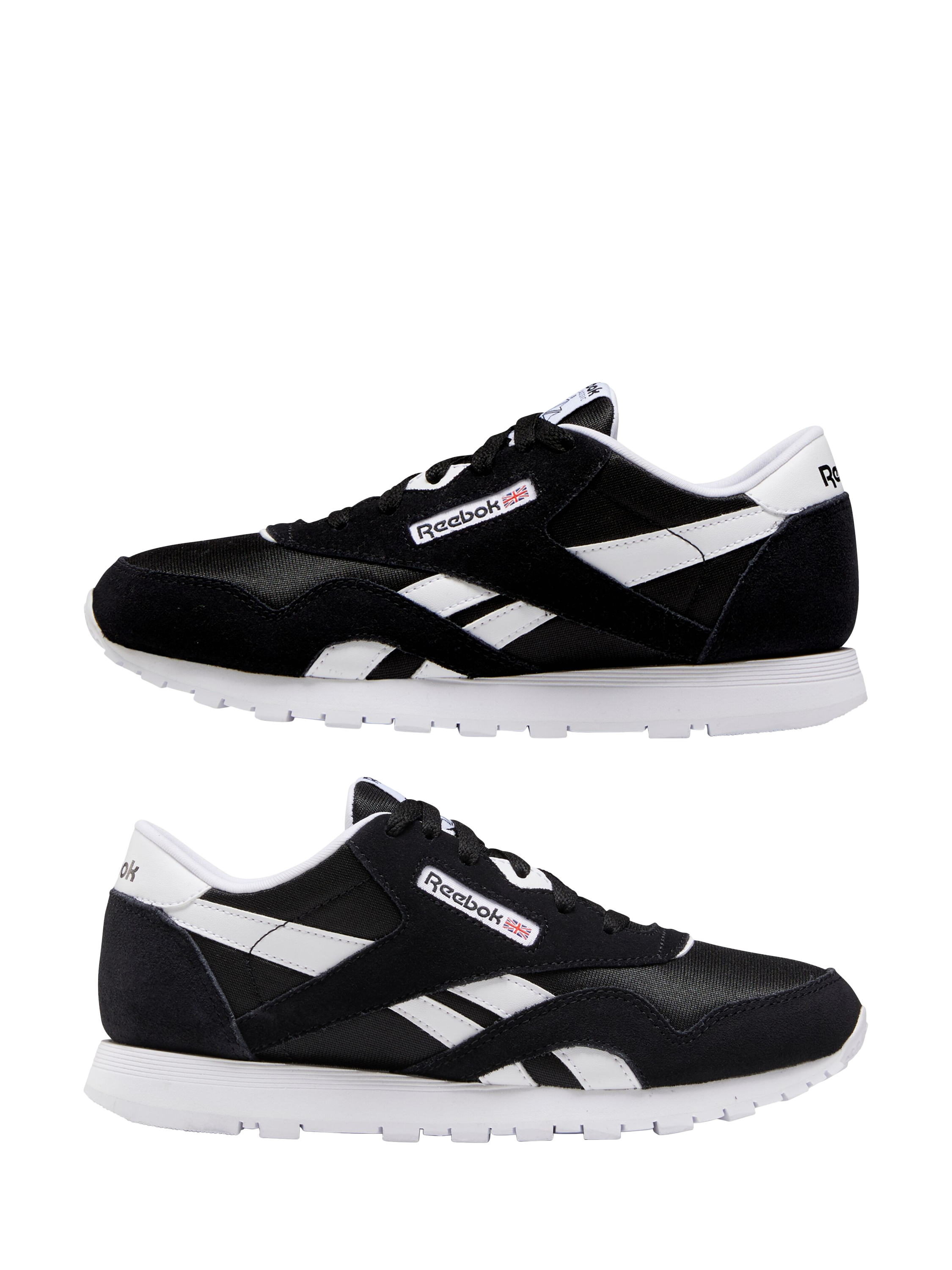 Product image 6 of 10, which shows Reebok Kids' Classic Leather Lace-Up Trainers, Black, 3