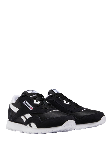 Reebok Kids' Classic Leather Lace-Up Trainers, Black - view 2, Black