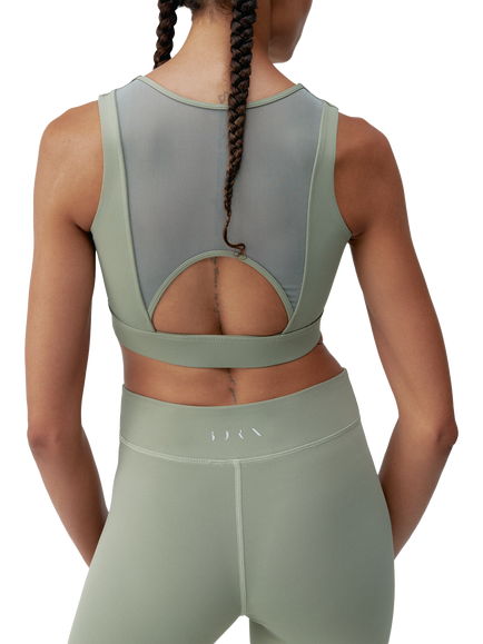 Born Living Yoga Namir Support Yoga Top, Green - view 2, Green