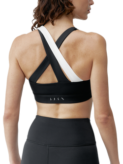 Born Living Yoga Two-Tone Sports Bra, Black/White Chalk - view 2, Black/White Chalk