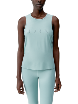 Born Living Yoga Technical Racerback Yoga Top, Grey Mist, Grey Mist