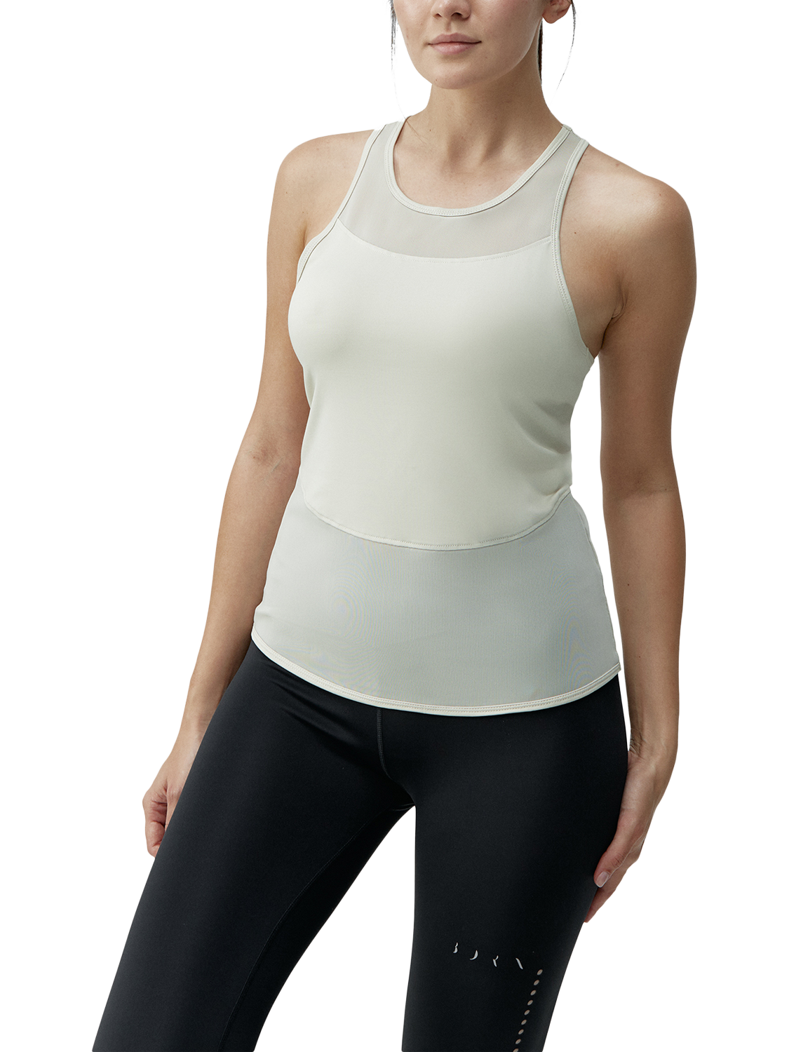 Product image 1 of 5, which shows Born Living Yoga Kiava Tank Top, Stone, S