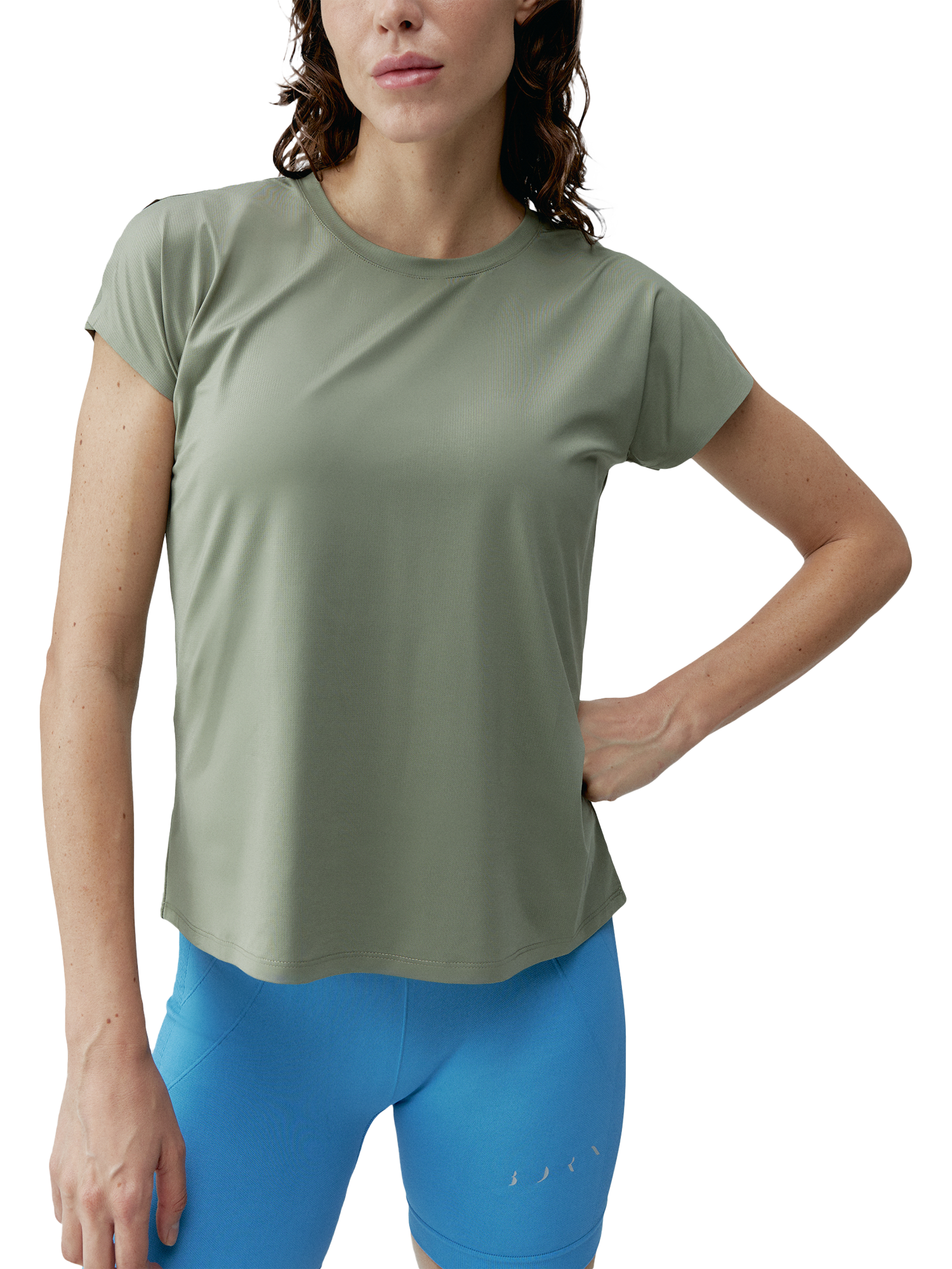 Product image 1 of 5, which shows Born Living Yoga Aina T-Shirt, Green, S