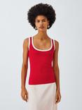 John Lewis ANYDAY Contrast Trim Vest Top, Red Ecru