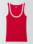 John Lewis ANYDAY Contrast Trim Vest Top, Red Ecru
