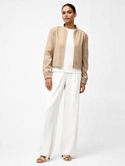 French Connection Caspian Stripe Bomber Jacket, Camel - view 2, Camel