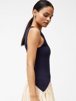 French Connection Kayle Jia Midi Dress - view 2, Navy/Biscuit