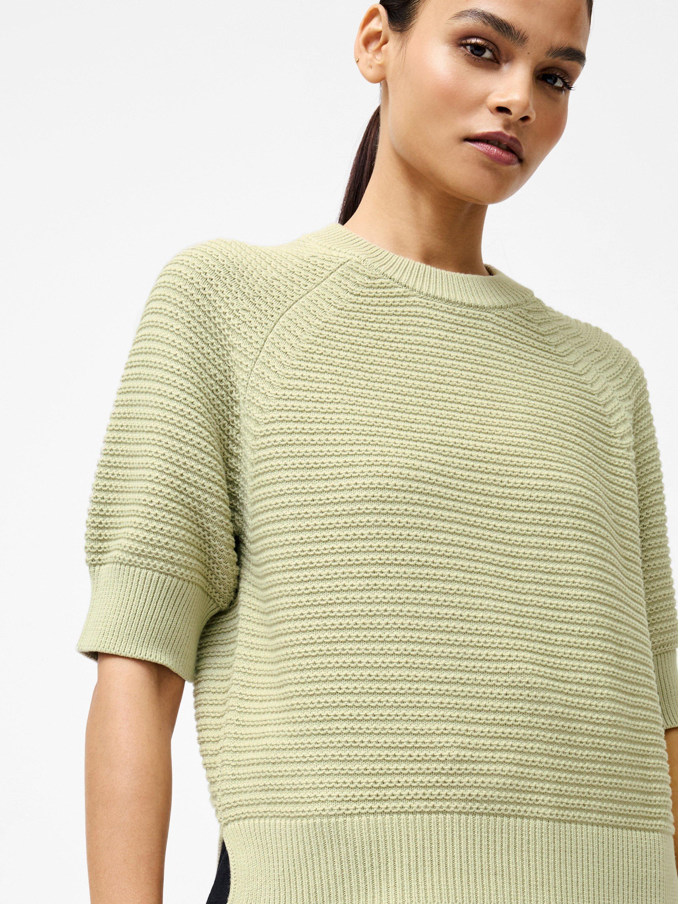 Product image 3 of 5, which shows French Connection Lily Lily High Neck Short Sleeve Jumper, Pistachio Green, XS