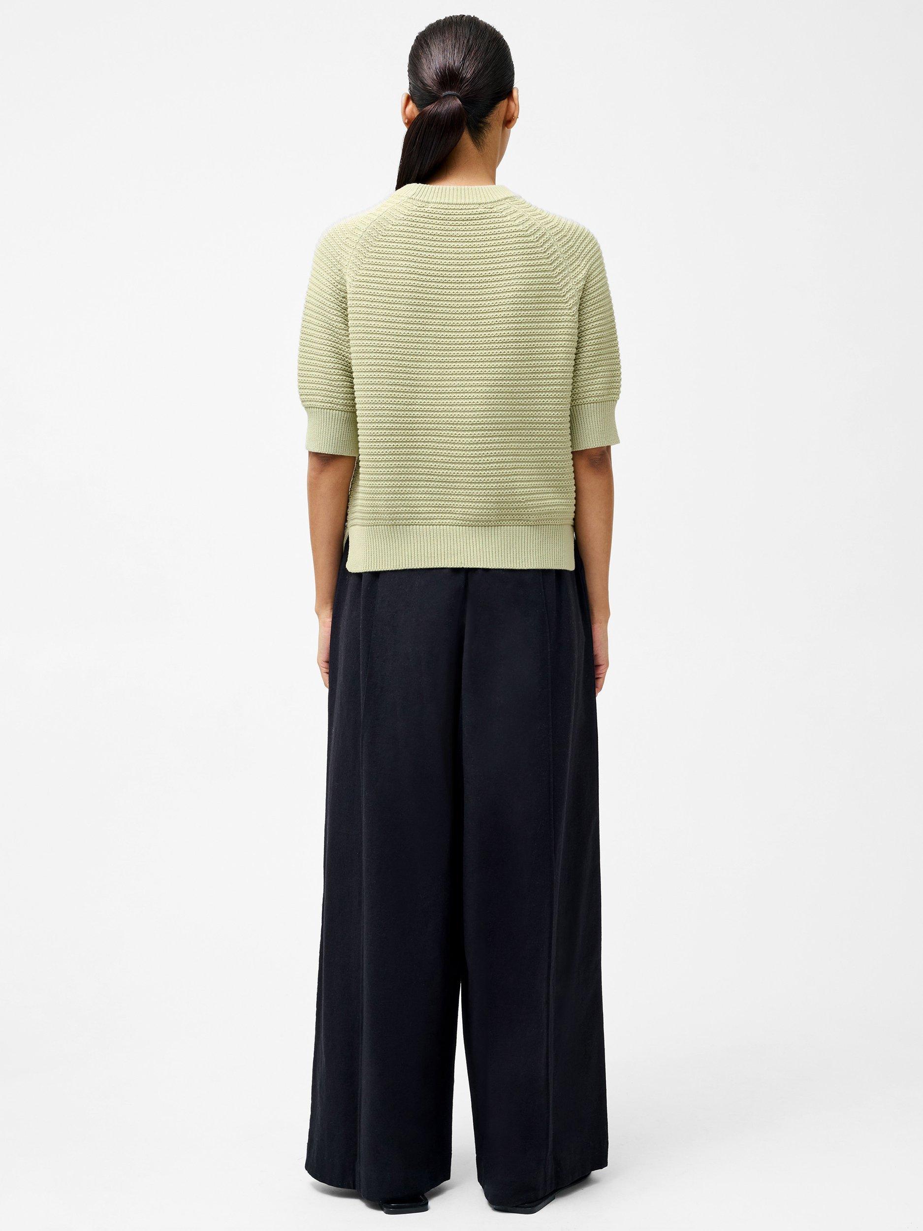 Product image 4 of 5, which shows French Connection Lily Lily High Neck Short Sleeve Jumper, Pistachio Green, XS
