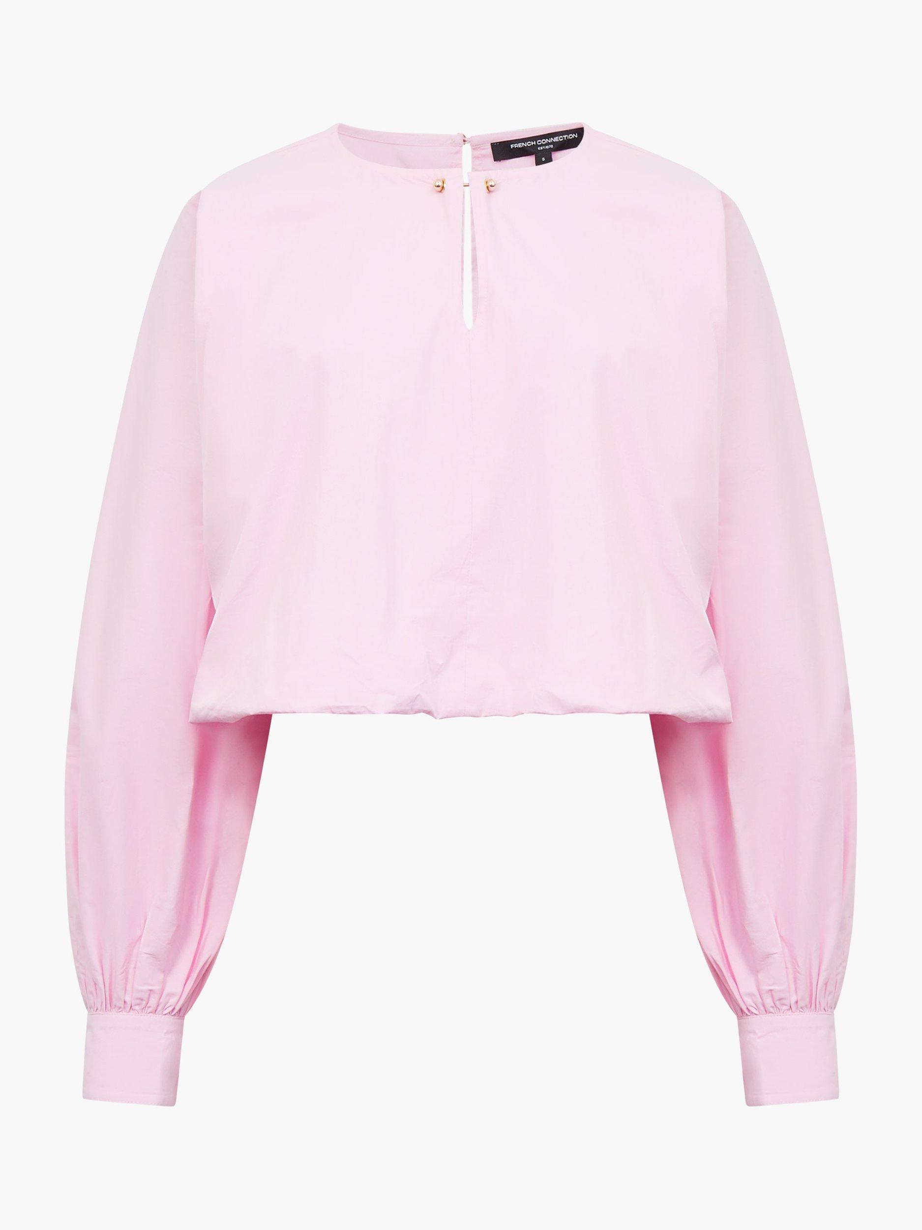 Product image 5 of 5, which shows French Connection Cambria Bubble Hem Top, Bubblegum Pink, XS