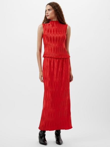 French Connection Moira Pleated Top, Scarlet Red, Scarlet Red