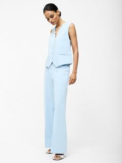 French Connection Angie Tailored Wide Leg Trousers, Sky Blue