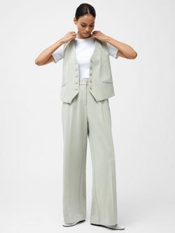 French Connection Angie Tailored Wide Leg Trousers, Pistachio Green