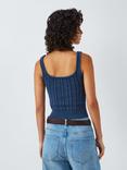 AND/OR Cable Knit Vest Top, Washed Blue