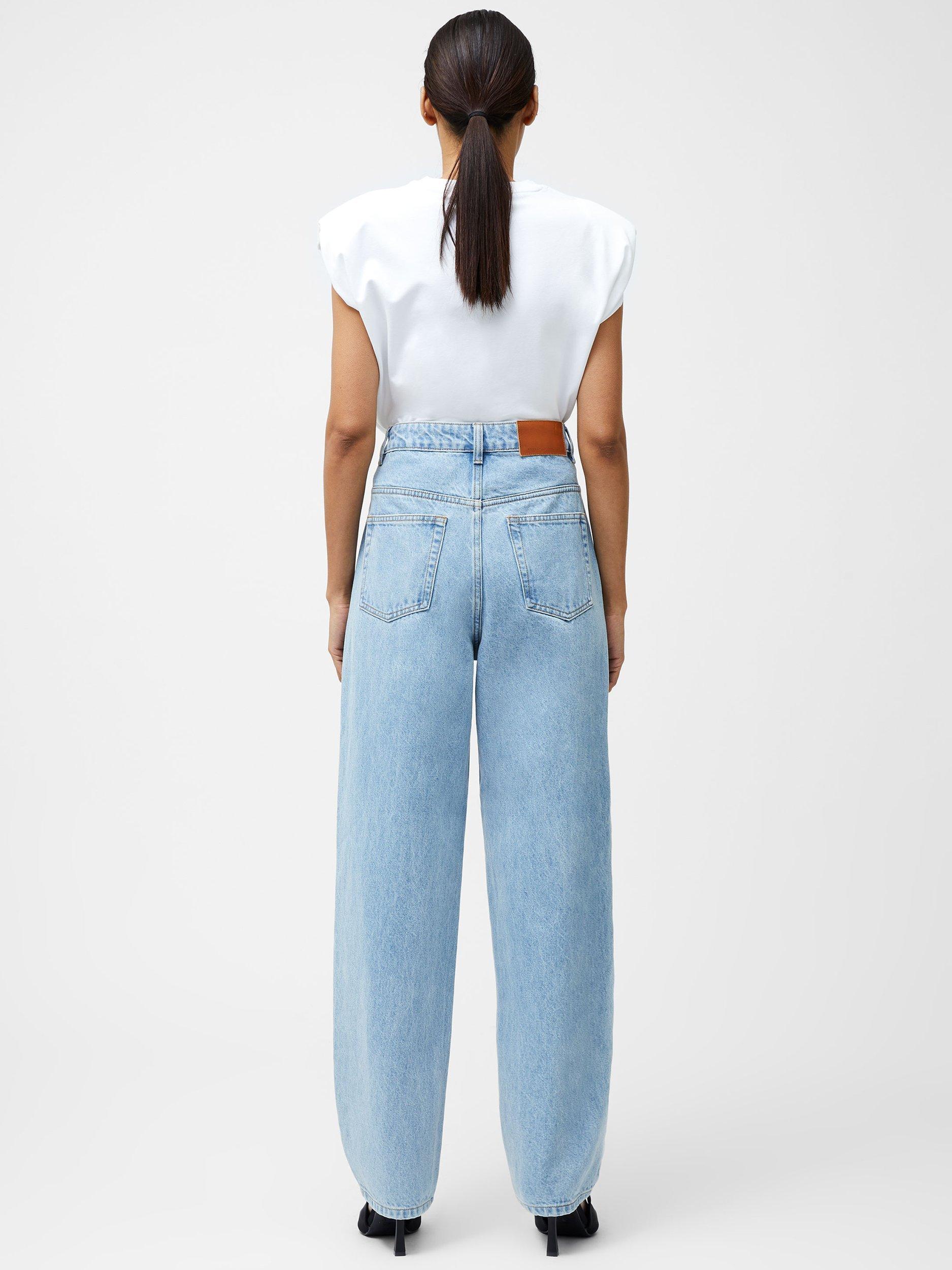 Product image 4 of 5, which shows French Connection Dallas Denim Barrel Leg Jeans, Light Wash, 6