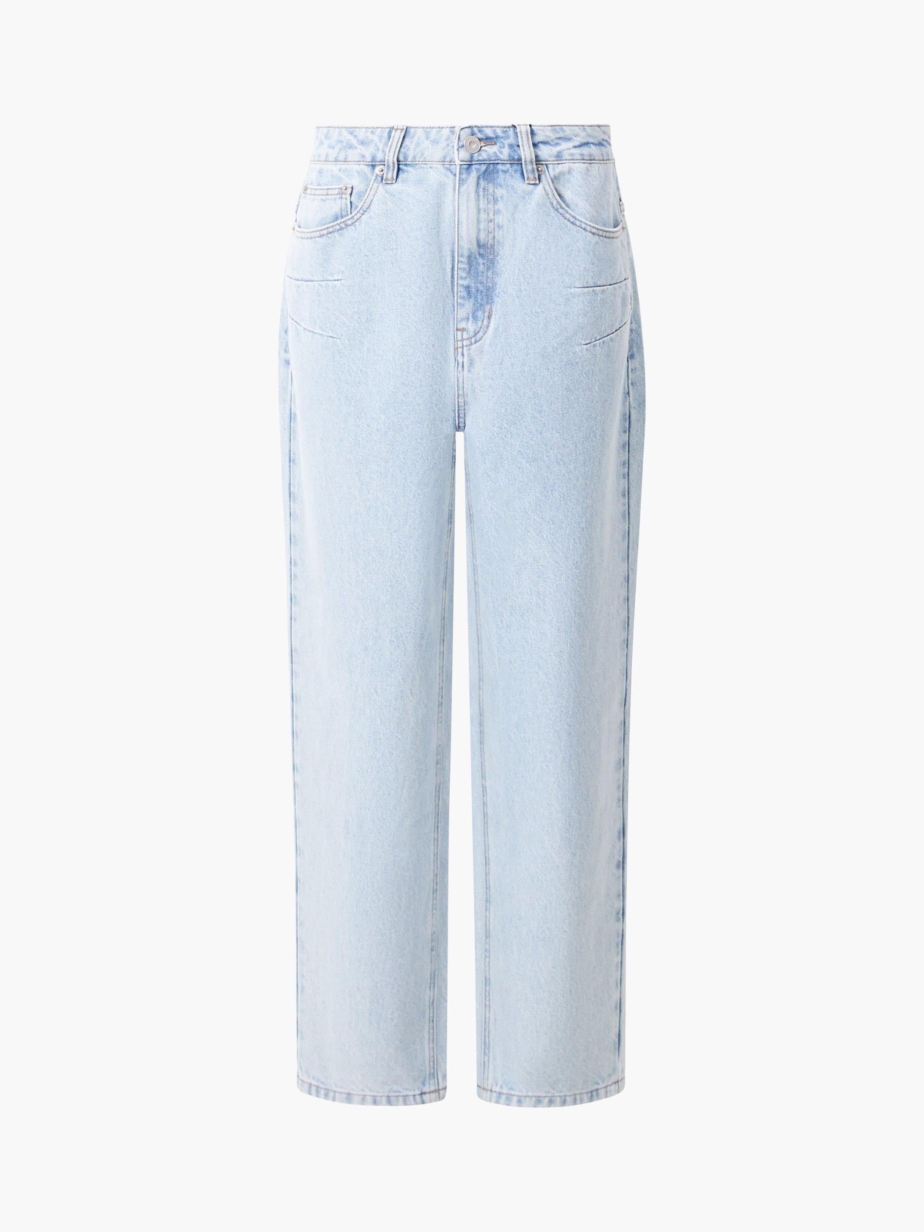 Product image 5 of 5, which shows French Connection Dallas Denim Barrel Leg Jeans, Light Wash, 6