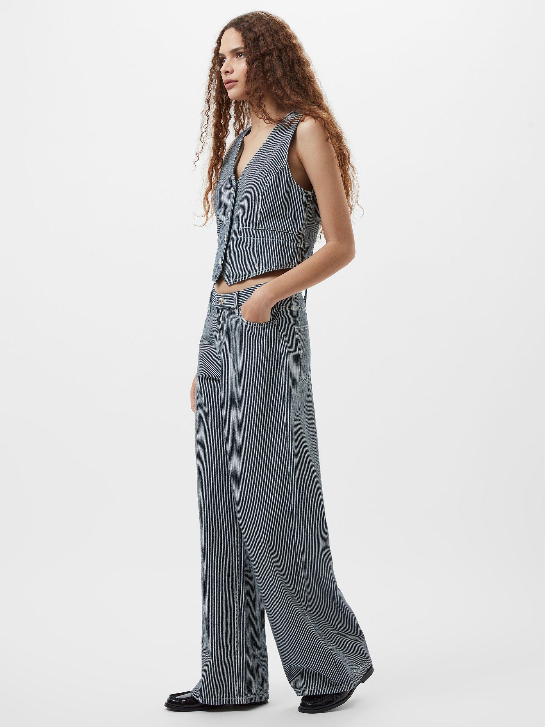 Product image 1 of 5, which shows French Connection Everett Stripe Jeans, Blue/Multi, 12