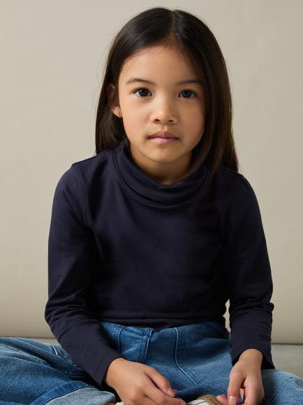 Reiss Kids' Carey Long Sleeve Roll Neck Top - view 2, Navy