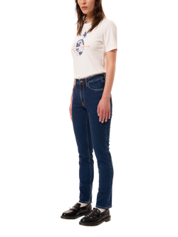 Nudie Jeans Mellow Mae Organic Cotton Rich Jeans, Navy, Navy