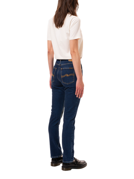 Nudie Jeans Mellow Mae Organic Cotton Rich Jeans, Navy - view 2, Navy