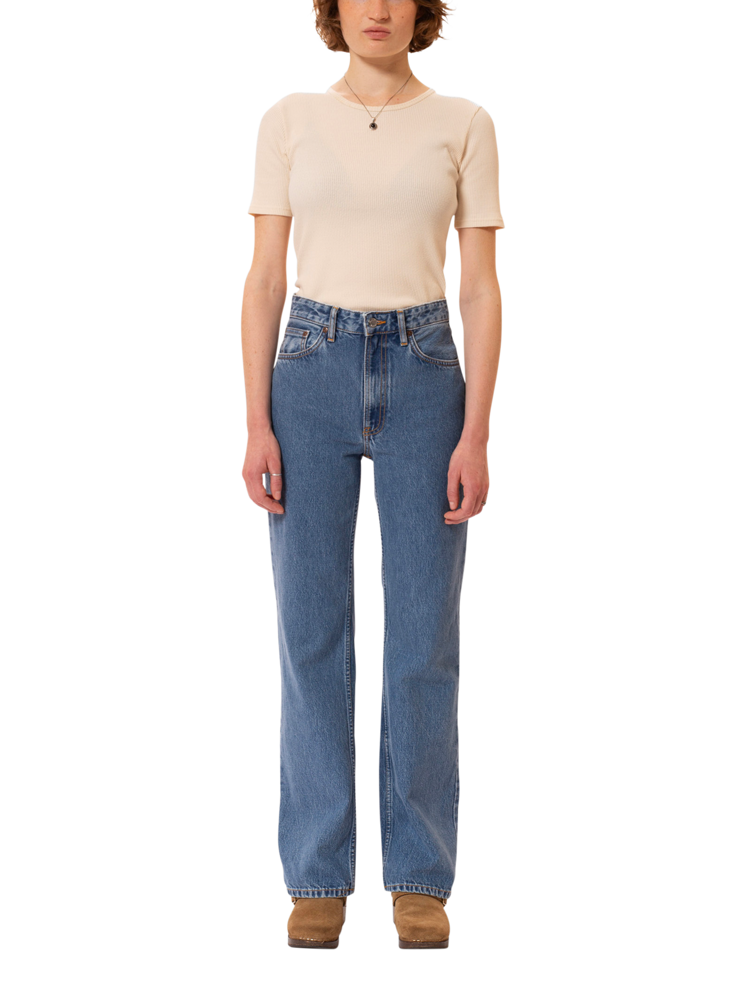 Product image 1 of 7, which shows Nudie Jeans Eileen Pure Organic Cotton Jeans, Blue, W24/L30