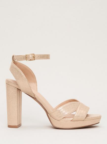 Phase Eight Metallic Heeled Platform Sandals, Gold, Gold
