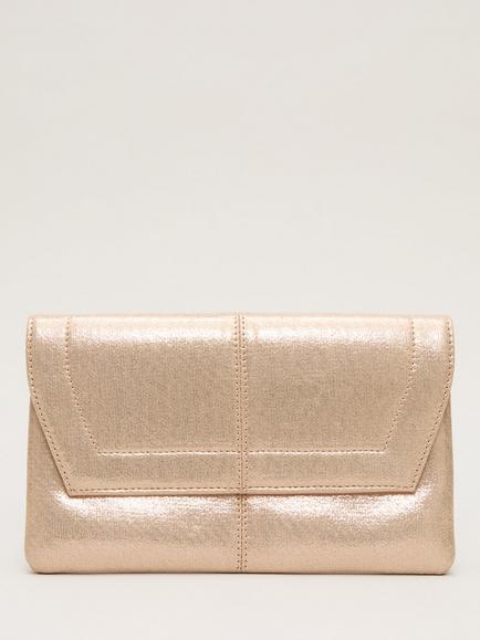 Phase Eight Metallic Stitch Clutch Bag, Neutral, Neutral