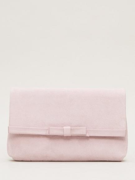 Phase Eight Grosgrain Suede Clutch Bag, Pink, Pink