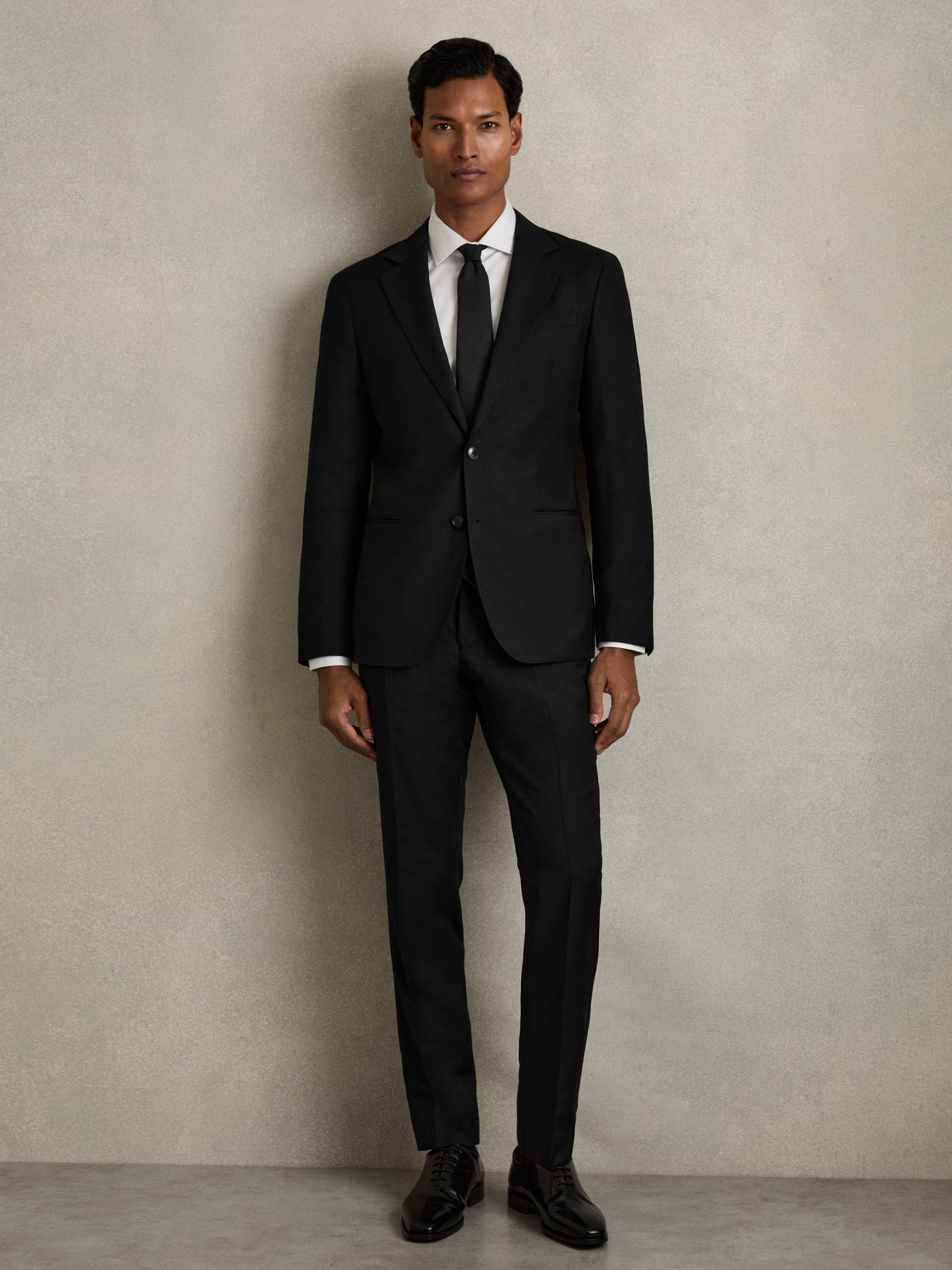 Reiss Aspire Wool Single Breasted Slim Fit Suit Jacket, Black