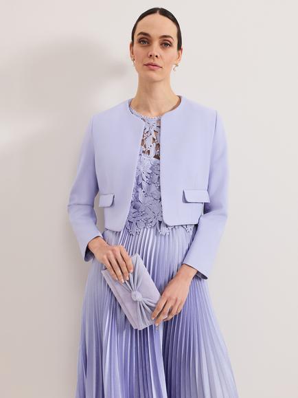 Phase Eight Emma Cropped Jacket, Pale Blue