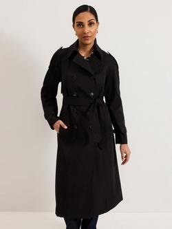 Phase Eight Petite Avalie Trench Coat, Black, Black