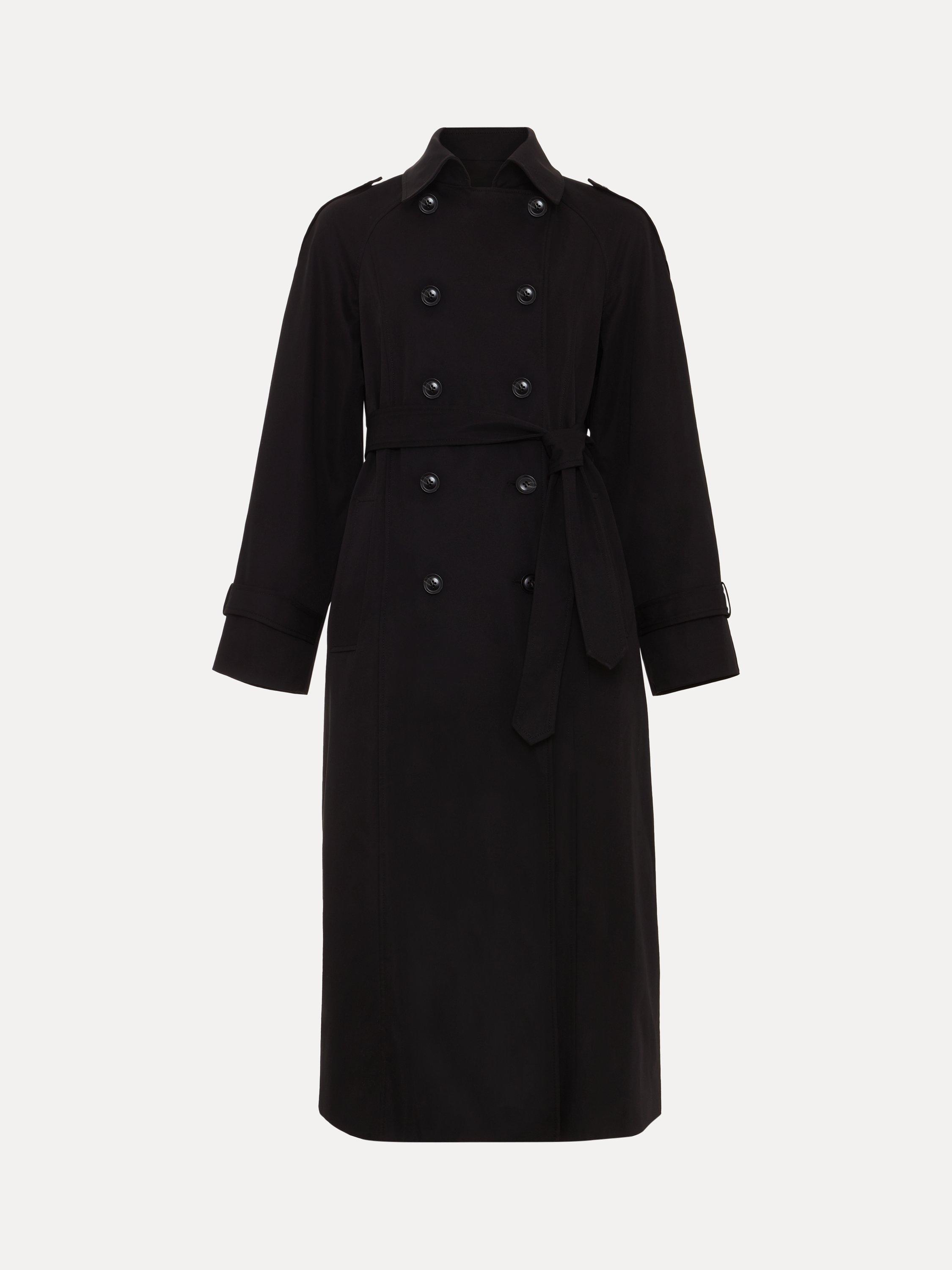 Product image 5 of 8, which shows Phase Eight Petite Avalie Trench Coat, Black, 8