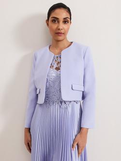 Phase Eight Petite Emma Cropped Jacket, Pale Blue, Pale Blue