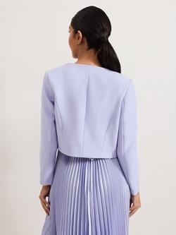 Phase Eight Petite Emma Cropped Jacket, Pale Blue - view 2, Pale Blue