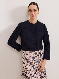 Phase Eight Ripley Boucle Jacket, Navy