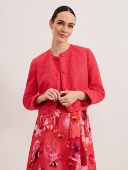 Phase Eight Ripley Boucle Jacket, Coral