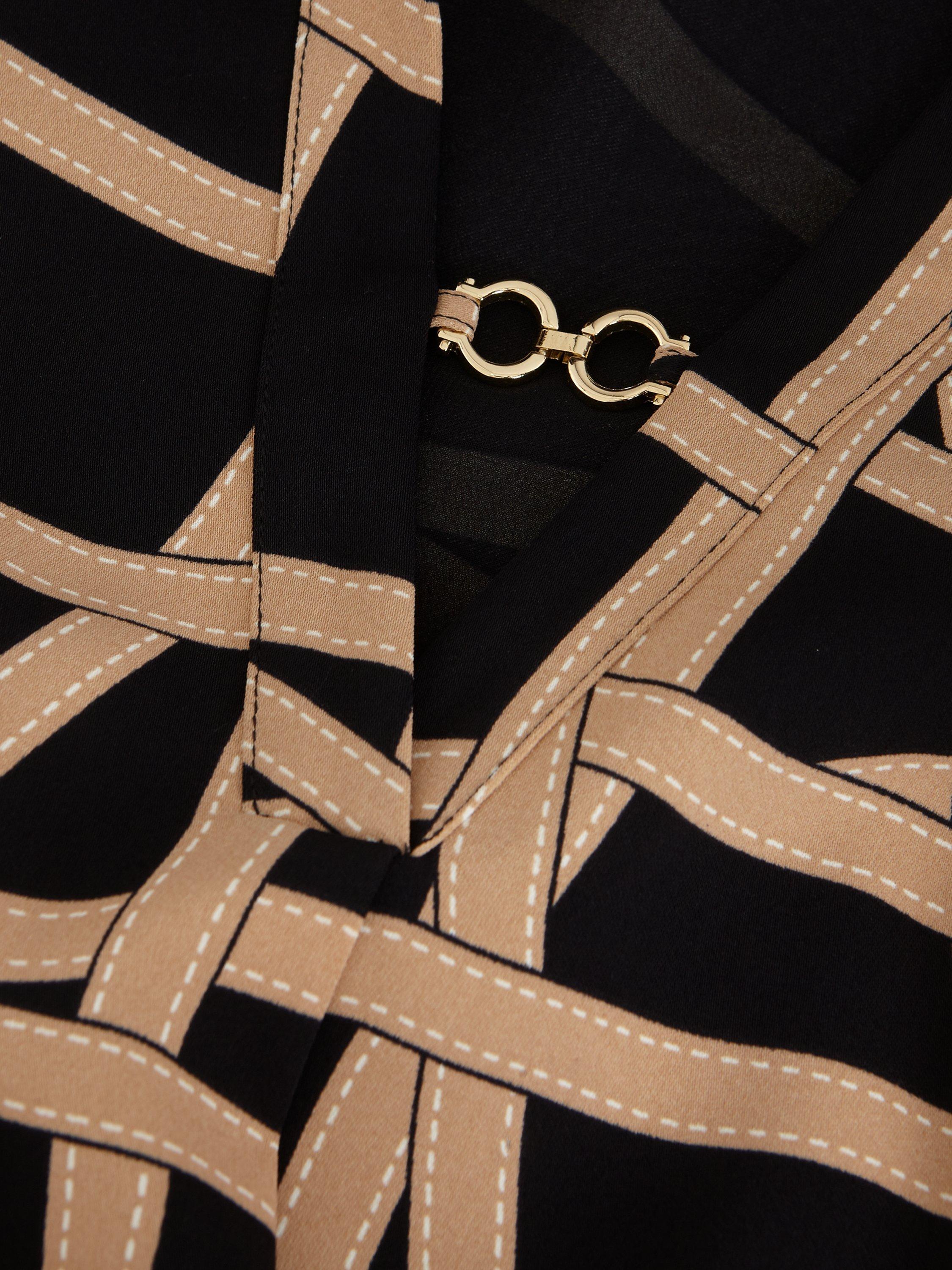 Product image 6 of 10, which shows Phase Eight Darlia Ribbon Tunic Dress, Camel, 8