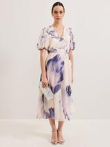 【Phase Eight】 英国発！ Bella Cross Neck Print Midi Dress Bella Cross Neck Print Midi Dress by Phase Eight | Look Again