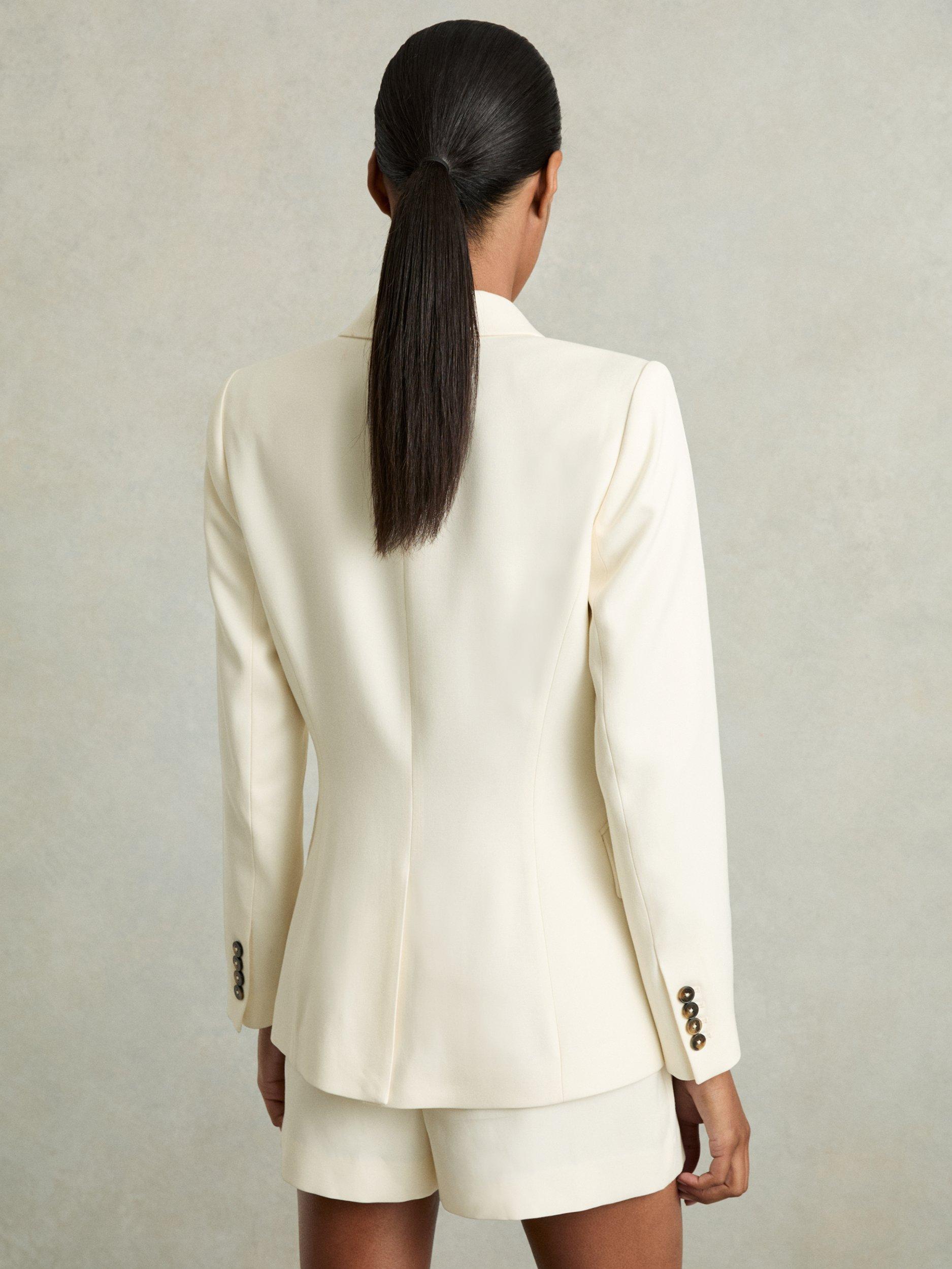 Product image 2 of 5, which shows Reiss Petite Millie Single Breasted Tailored Blazer, Cream, 6Pt