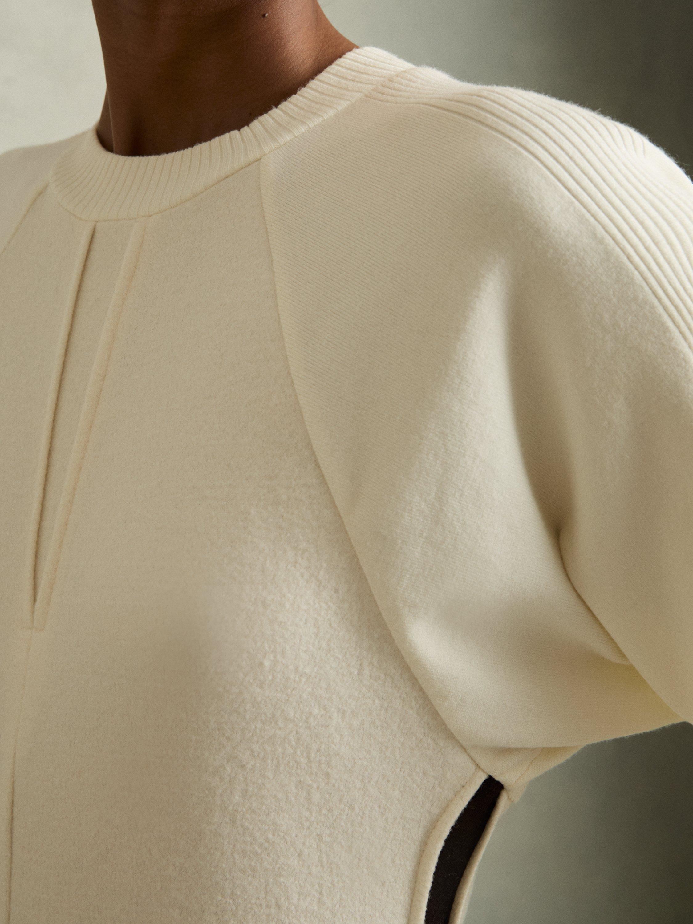 Product image 5 of 5, which shows Reiss Caprice Wool Blend Dress, Ivory/Multi, 6