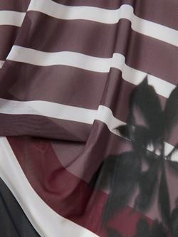 Reiss Chiara Stripe Print Dress, Burgundy/Multi - view 2, Burgundy/Multi