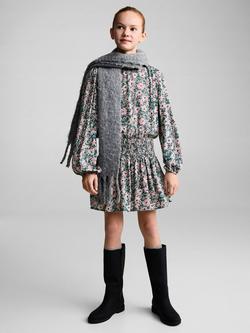 Mango Kids' Laina Floral Drop Waist Dress, Pink/Multi - view 2, Pink/Multi