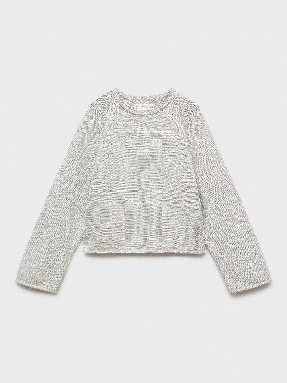 Product image 3 of 7, which shows Mango Kids' Bailey Cotton Jumper, Light Pastel Grey, 11-12 years