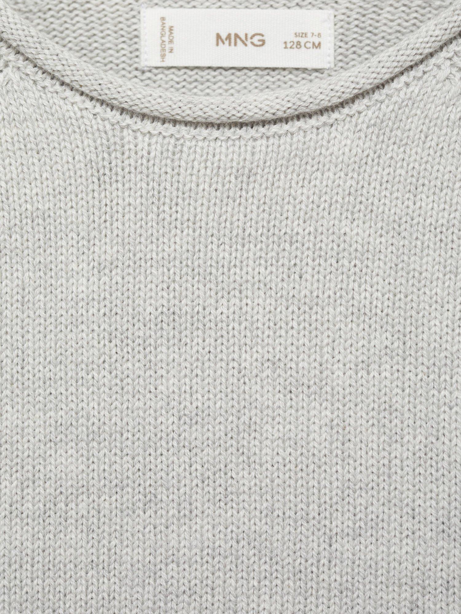 Product image 5 of 7, which shows Mango Kids' Bailey Cotton Jumper, Light Pastel Grey, 11-12 years