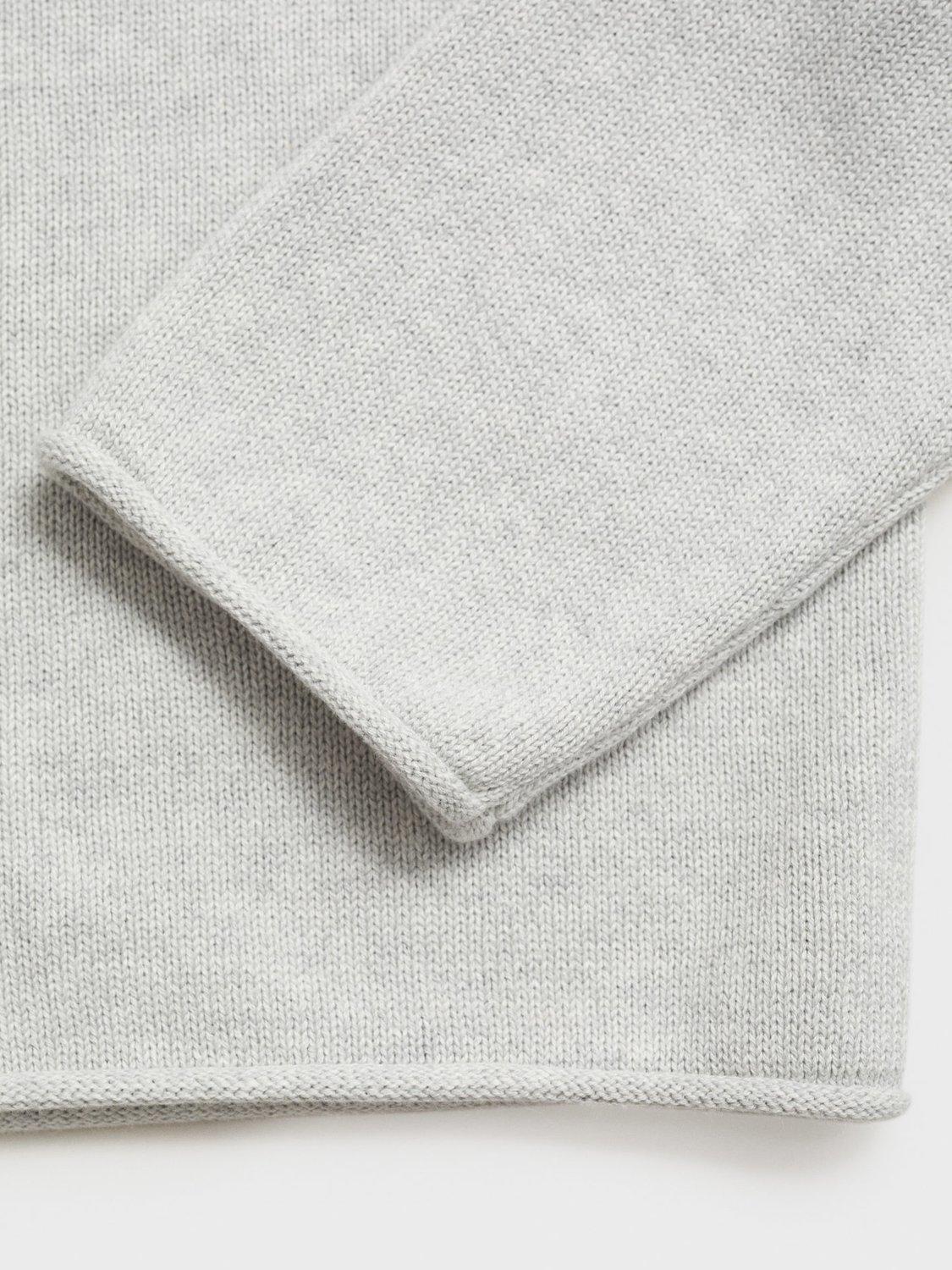 Product image 7 of 7, which shows Mango Kids' Bailey Cotton Jumper, Light Pastel Grey, 11-12 years
