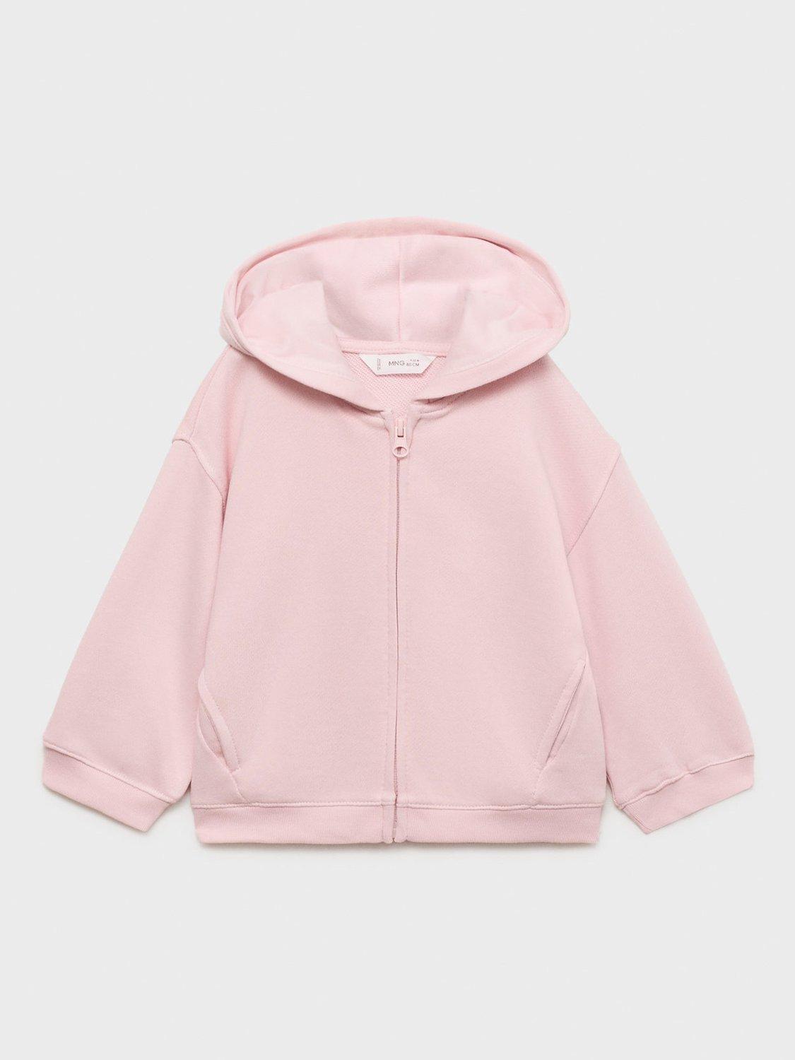 Mango Dinab Full Zip Cotton Hoodie, Pink