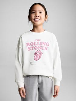 Mango Kids' Rolling Stones Sweatshirt, Natural White, Natural White