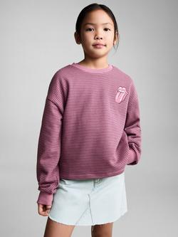Mango Kids' Stripe Sweatshirt, Pink/Multi, Pink/Multi