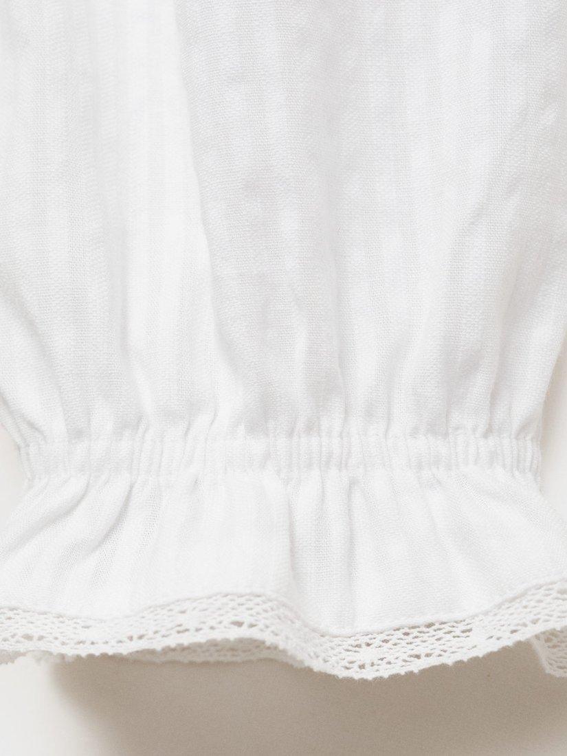 Product image 5 of 5, which shows Mango Kids' Tomasa Embroidered Cotton Blouse, Natural White, 7 years