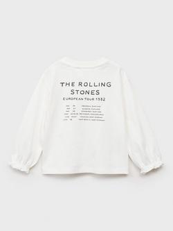 Mango Kids' Rolling Stones Concert Tee, Natural White - view 2, Natural White